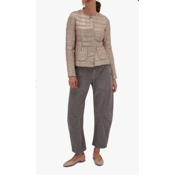 Nili Lotan Shon Cotton Corduroy Pants Womens 10 Light Gray...